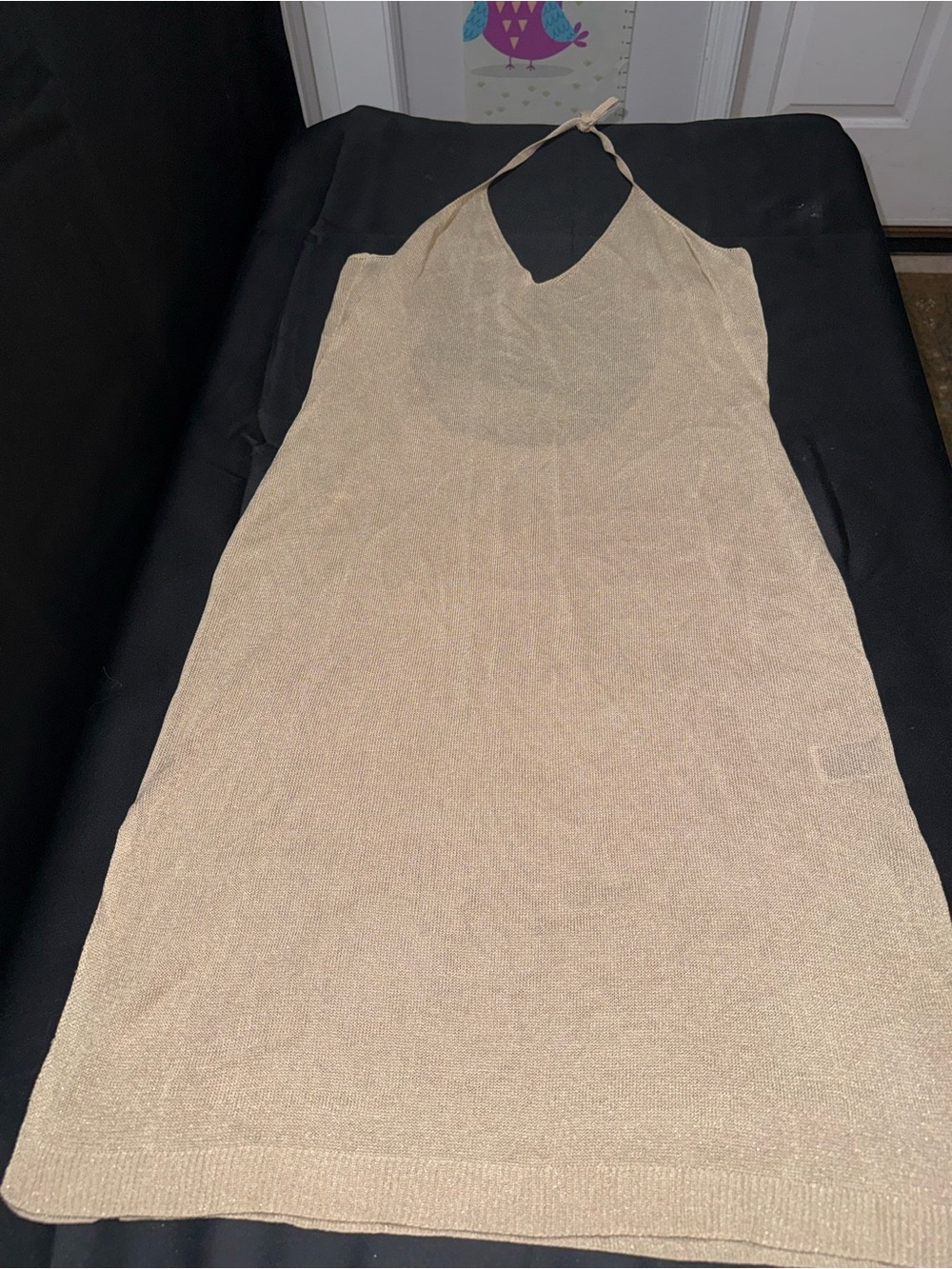 SHEIN Beige Knit Halter Dress